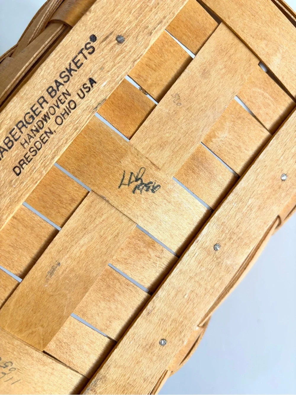 Vintage 1996 Longaberger Maplewood Handwoven Market Basket